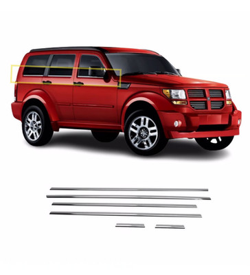 FIT FOR DODGE NITRO CHROME WINDOWS TRIM STREAMER S.STEEL 6 PCS 2007-UP