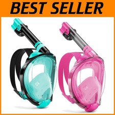Full Face Snorkel Mask - 180 Panoramic View, Camera Mount