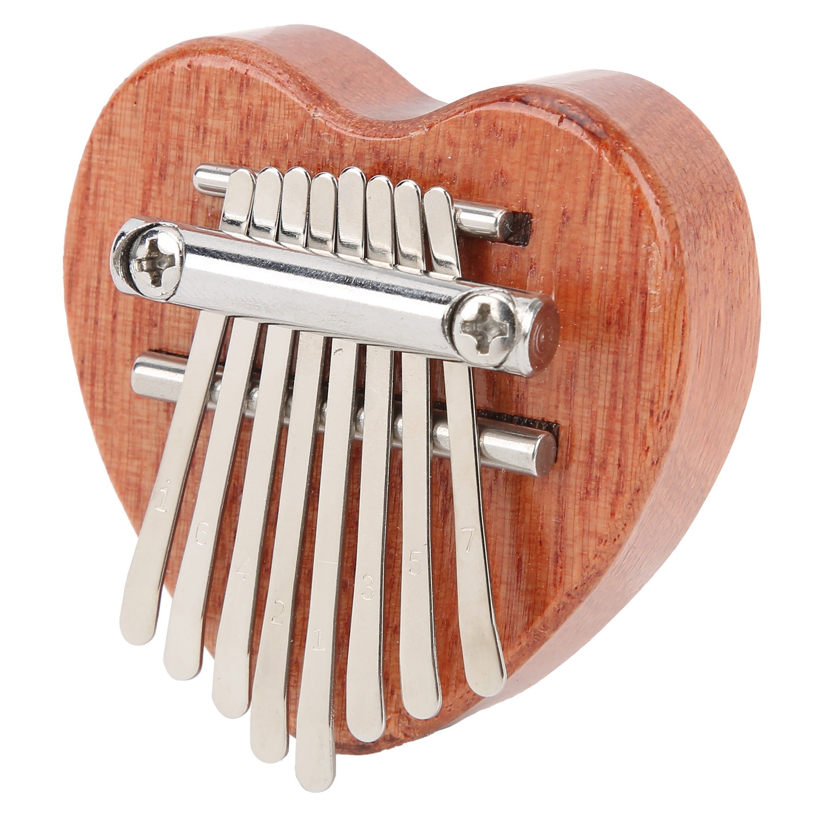 Pianoforte Pollice a Forma di Cuore Portatile Croccante 8Melodie Mogano Strumento Tastiera per Be foto 3