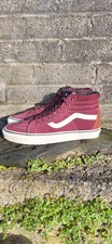 Vans Sk8 Reissue Mens Burgundy Trainers Shoes Size Uk 10