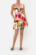 CAMILLA Pretty As A Poppy Panelled Short Dress Size S RRP $699