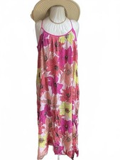 Joyspun Pink Floral Print Women's Maxi Dress 2X