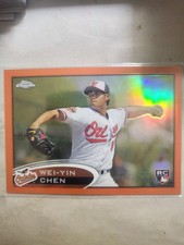 2012 Topps Chrome Baseball Wei-Yin Chen Orange Rookie Refractor # 188 Baltimore