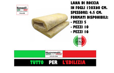 LANA DI ROCCIA PANNELLO ISOLANTE ACUSTICO TERMICO PARETI TETTO CARTONGESSO CM 4