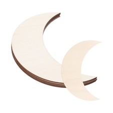 6.7"x2.2'' Wooden Moon, 5 Pack Unfinished Wood Moon Blank Wooden Cutouts