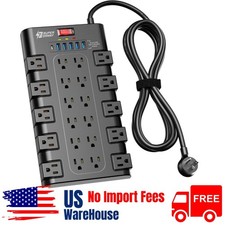 Power Strip Surge Protector with 22 AC Outlets and 6 USB Charging Ports 6.5Ft