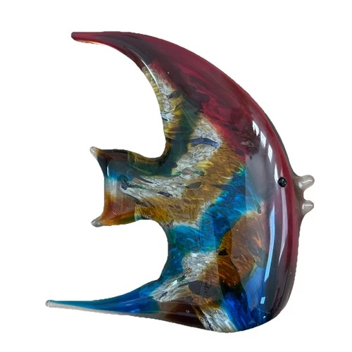 Vintage Dale Tiffany Art Glass Multicolored Decorative Fish Figurine 9x9x2.25 In