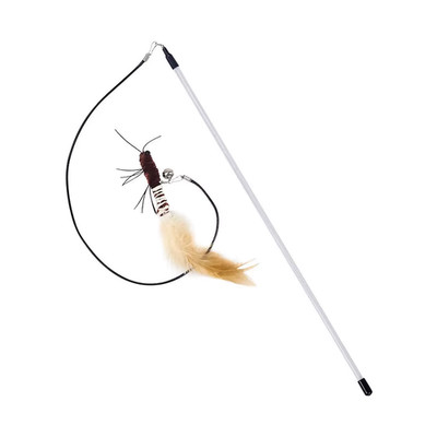 Teasing Cat Stick Head with or without Wire Stick Dragonfly Feather Cat Supplies
