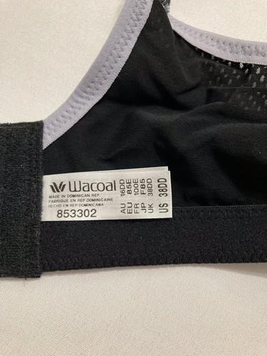 WACOAL Plus Size Sport Contour Underwire Bra BLACK 38DD - Picture 6 of 7