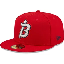 Men's New Era Red Binghamton Rumble Ponies Authentic Collection 59FIFTY Fitted