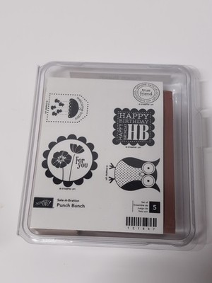 Stampin' Up! Red Rubber Cling Stamp Set Sale-A-Bration Punch Bunch Birthday Owl