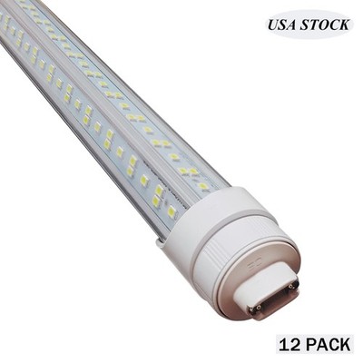12Pack T8 8 Ft Led 2 Pin R17D HO Bulbs 144W 6500K 8Ft Led Shop Light Double Pin