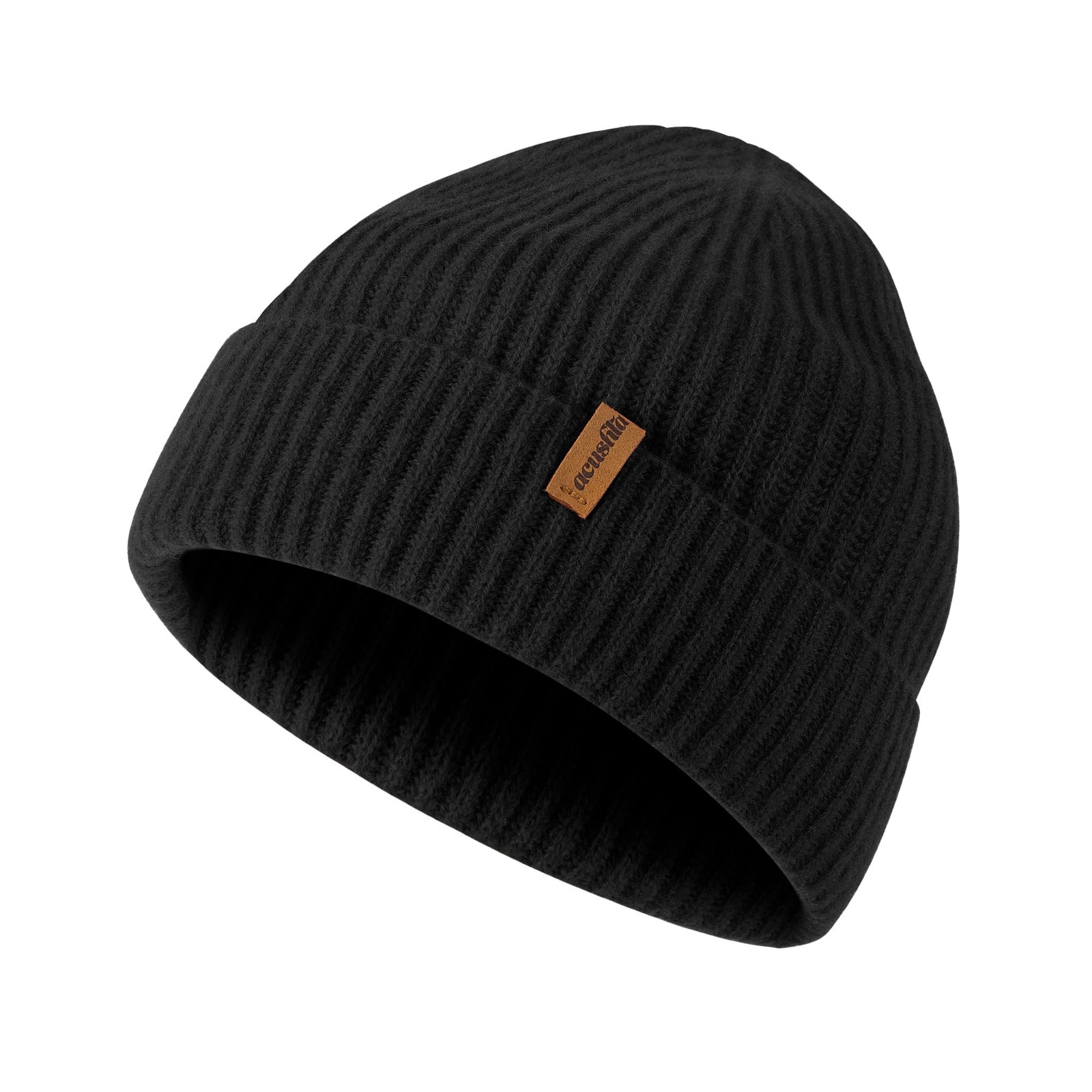 100% Merino Wool Cuff Beanie for Men & Women Loose Fit Knitted Winter Hat for...