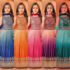KIDS GIRLS LEHNGA CHOLI LEHENGA CHOLI INDIAN PAKISTANI DESIGNER WEDDING ETHNIC