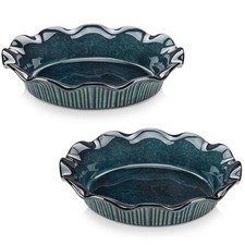 vancasso 2 Pack 9 Inch Ceramic Ruffled Pie Pan