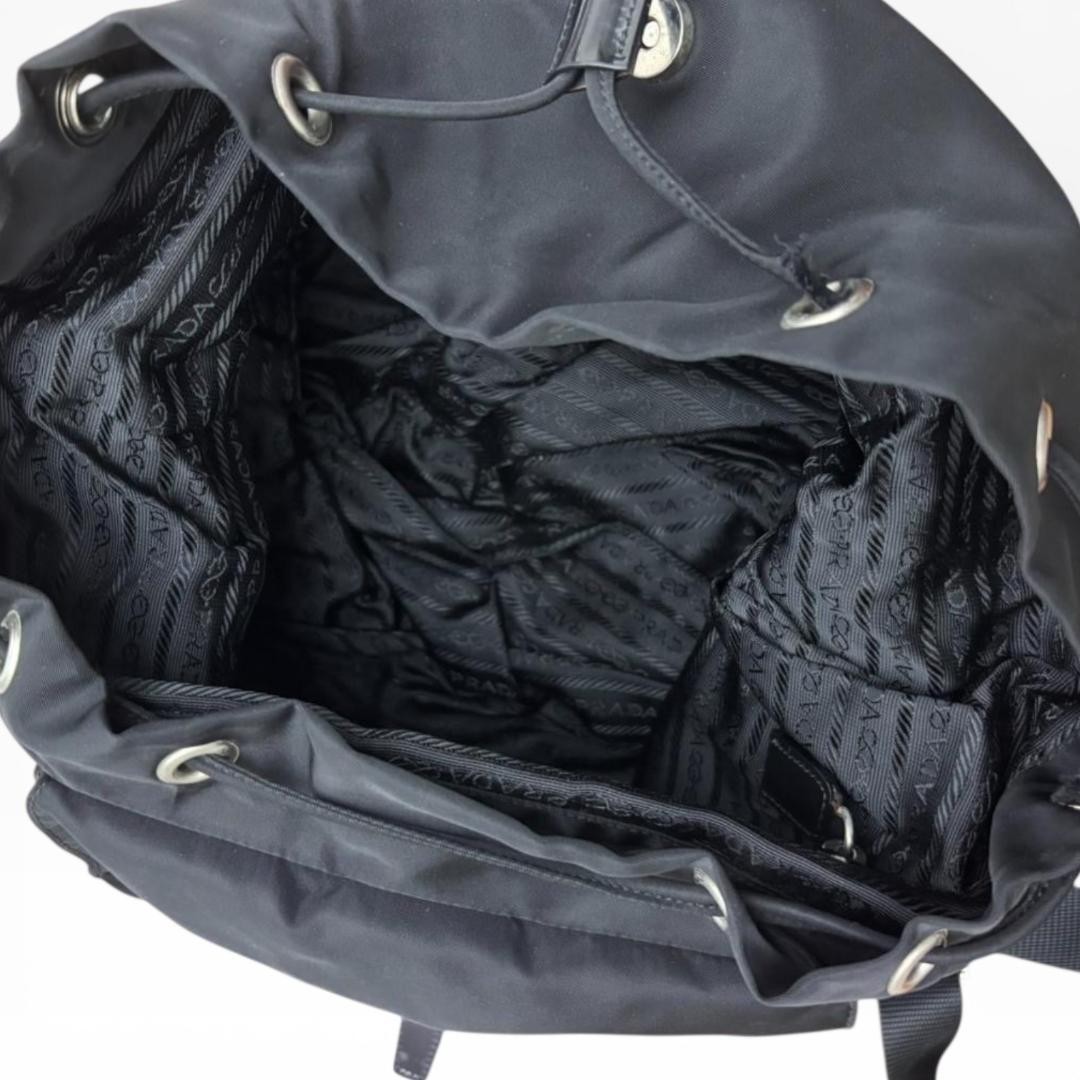 PRADA VELA Nylon Backpack Black Triangular Logo U… - image 9