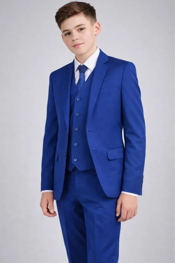 Traje para niños 5 piezas página de boda niño fiesta graduación azul negro gris bebé-14 años