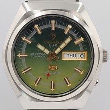 Tressa Day Date 21 Jewels Green Dial Automatic Vintage Used Watch