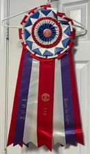 AMERICAN KENNEL CLUB AKC BEST IN SHOW RIBBON ROSETTE 28" LAKE CHARLES LOUISIANA