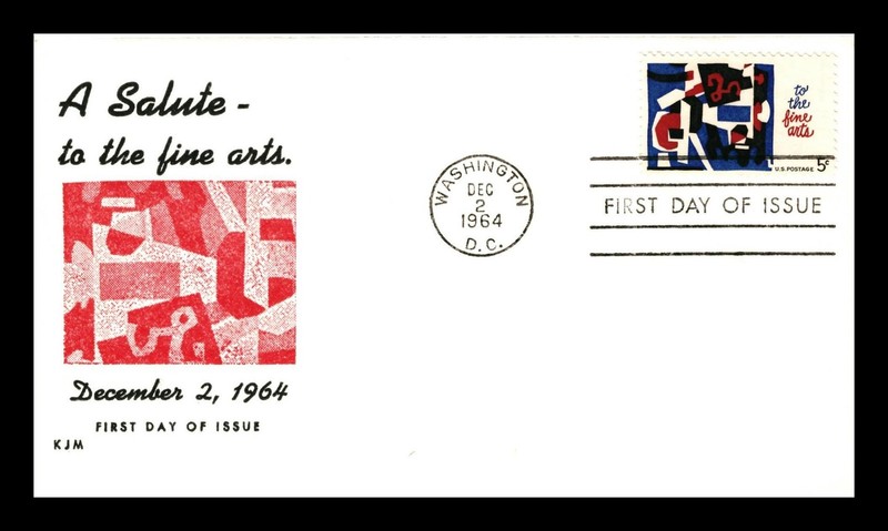 FIRST DAY COVER SALUTE TO THE FINE ARTS WASHINGTON DC 1964 FDC
