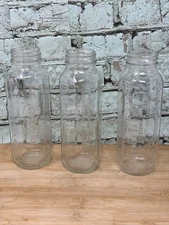 Vtg Evenflo Glass 8 Oz Baby Bottles Set Of 3 Made In USA