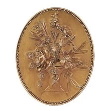  Vintage Wall Sculptures Gold Flower Wall Art Hand Painted Ornate Bronze Gold