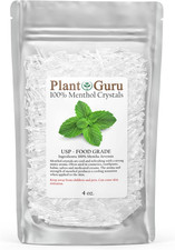 Menthol Crystals 4 Oz. Mentha Arvensis 100 Pure Natural USP Food Grade - Great