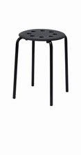 IKEA MARIUS Taburete Negro 17.75" Ligero Apilable Silla Moderno Hogar Bar