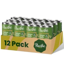 Pacific Foods Organic Chicken Noodle Soup 16.1 oz Pack of 12 Cans Non GMO