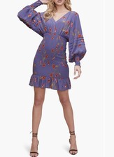 New ASTR The Label Dolman Smocked Mini Dress Women’s Small Long Sleeve Floral