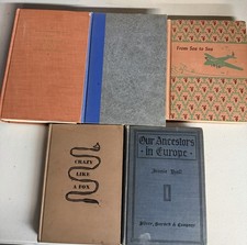 Lot of 5 Misc Books Blue Brown Red Decor Staging Display Antique Old Vintage