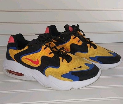 Nike Air Max2 Light CK2943-800 Men s 9.5 Yellow Black Blue Red Running Shoes
