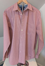 Tommy Jeans Hilfiger Red Button Down Men's Large 100 Cotton