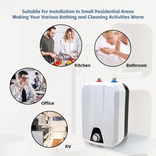 6L 1500W Instant Hot Water Heater Electric Tankless On Demand House Shower Sink