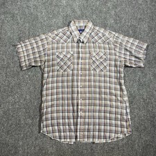 VTG Panhandle Slim Shirt Mens 17.5 Western Pearl Snap Made In USA
