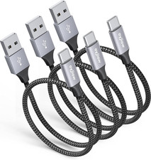 Short USB C Cable 1.5FT 3Pack , 3A Fast Charging 18 Inch USB a to Type C Charge