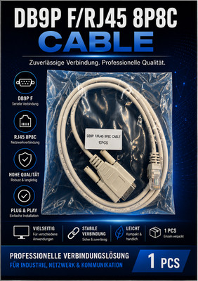 DB9 RS232 auf RJ45 8P8C Konsolenkabel Console Cable seriell Neu OVP