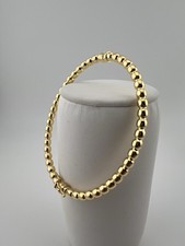 Ladies 9ct Yellow Gold 4mm Beaded Bangle 6.5 - 7.5 Inch Wrist Size