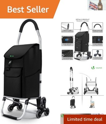 Eleganter 58L faltbarer Einkaufswagen auf 6 Rollen für mühelosen Outdoor-Transport