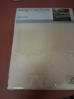 living Quarters Lifestyles White Tablecloth Size 60 X 84