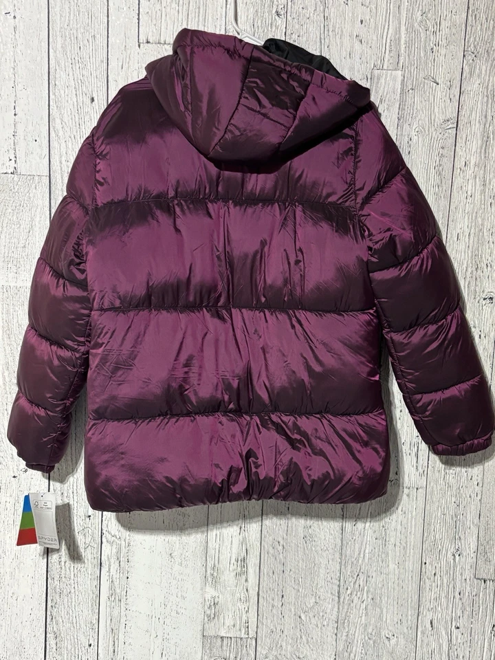 Spyder Women's Heavyweight Puffer Jacket Color Wine NWT Size XL Pockets Zip Up - Image 3 of 4
