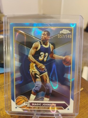 2023-24 Topps Chrome Magic Johnson #97 Blue Lava Refractor /149