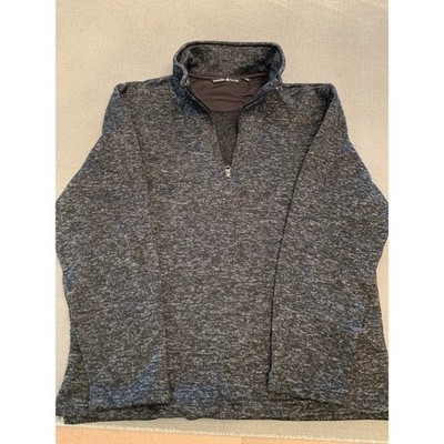 Beverly Hills Polo Club Black Marble 1/4 Zip Long Sleeve Pullover Sweater Medium