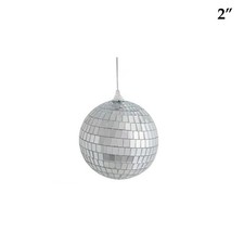 6 pcs 2" Silver Glass Mirror Disco Balls Ornaments Party Decorations Supplies