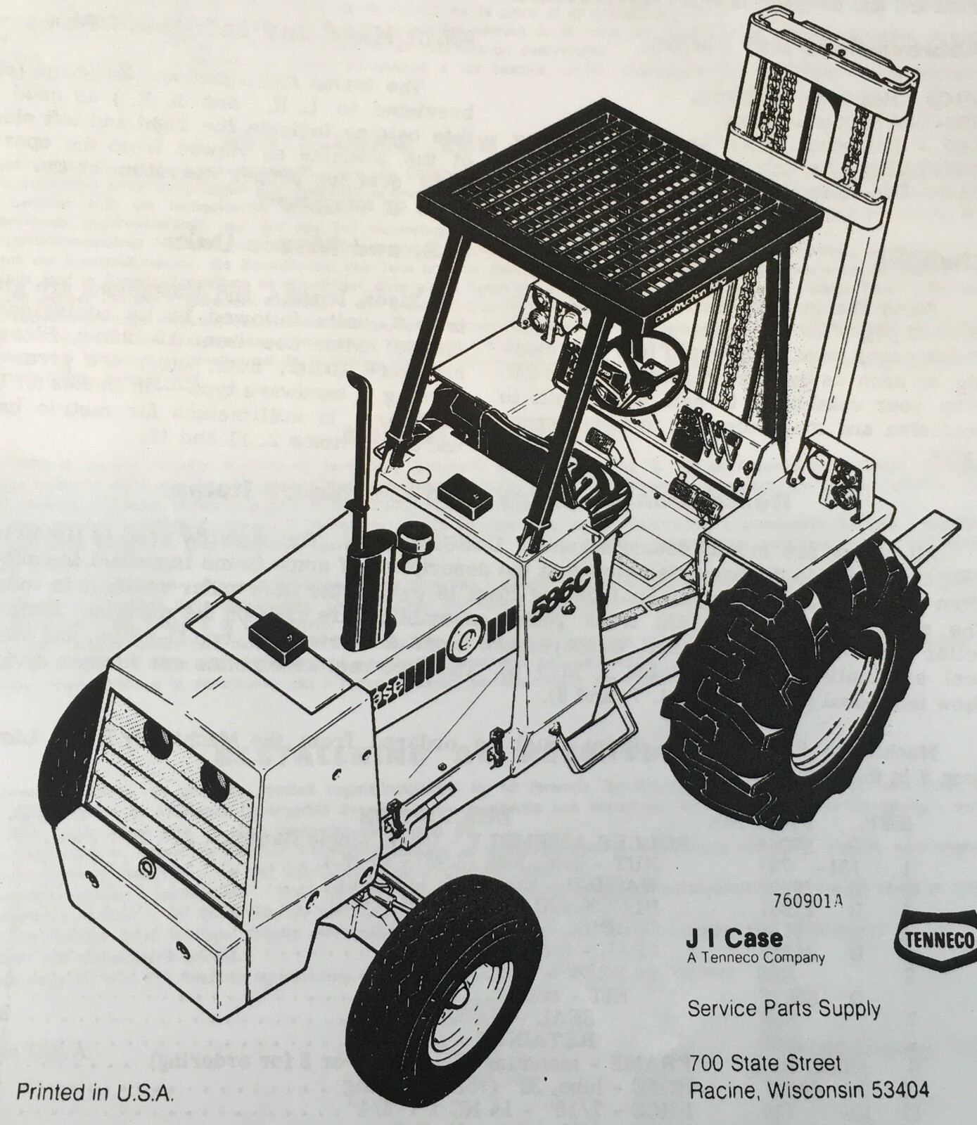 Case 584C 585C 586C Forklift Service Parts Operators Manual Set ...