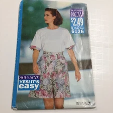 See & Sew 6126 Size 16-24 Plus Size Loose Fitting Top Shorts 1992 CUT TO SIZE 24