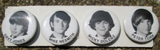 Lot of 4 The Monkees Pinbacks Black & White Raybert 1966 Reproduction? in EUC!