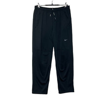 Nike Sweatpants Mens Large Black Dri Fit Actual 29X30 Elastic Waist Ankle Zip