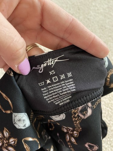 NWT X by gottex womens XSMALL black chain active sportsbra $54 - 第 7/8 張圖片