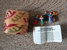 Worry Dolls With Box Five Mini Dolls Made in Guatemala Vintage 1980s